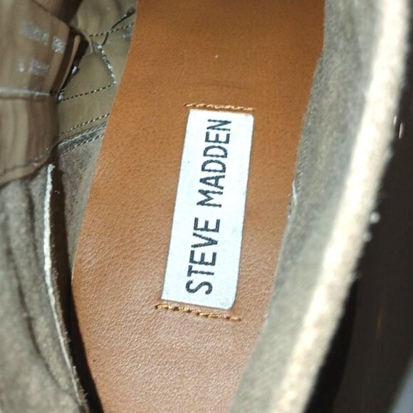 Steve Madden Womens Suede Leather Ankle Bootie Size 10 Sand Faander Block Heel - Picture 5 of 6